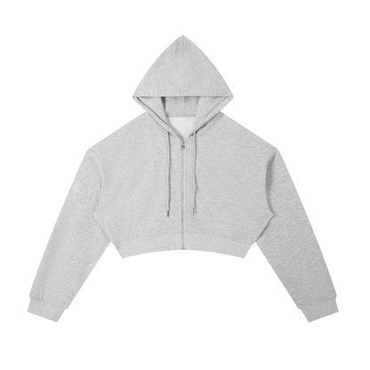BET ON MYSELF Cropped Zip-Up Hoodie