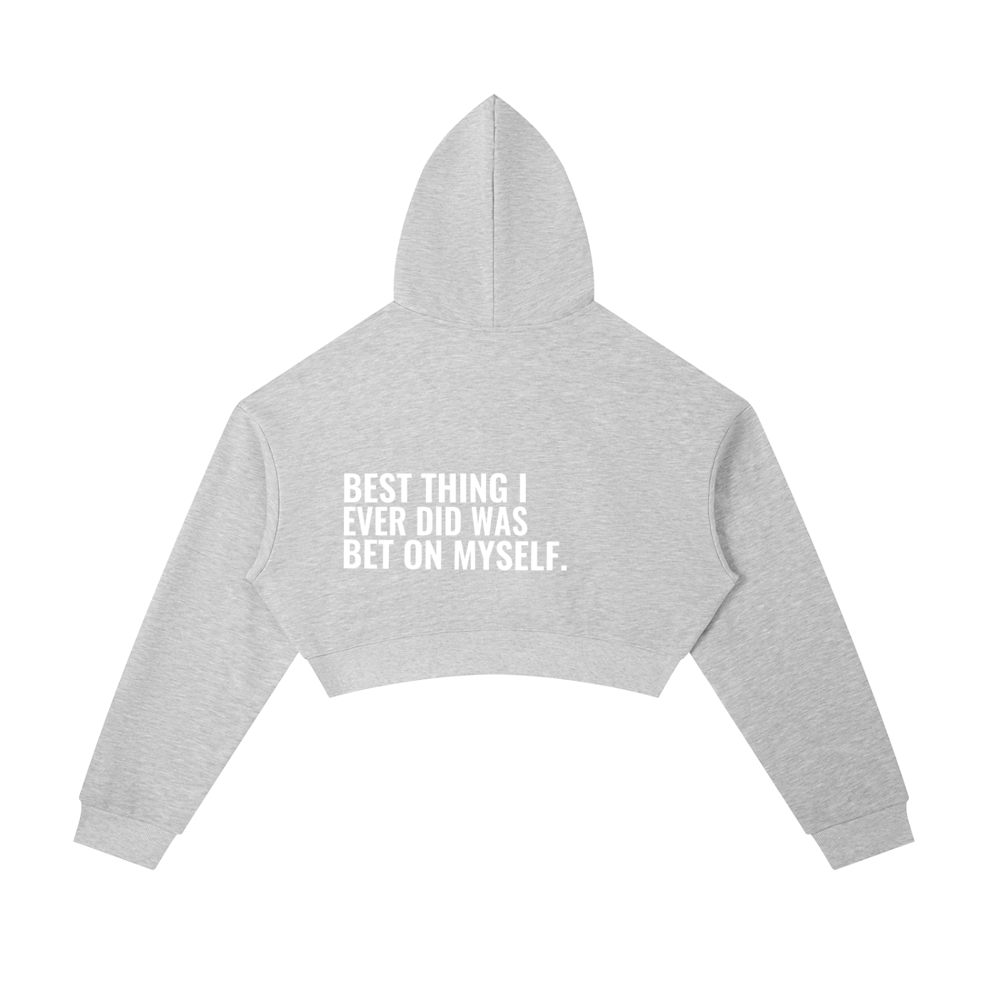 BET ON MYSELF Cropped Zip-Up Hoodie